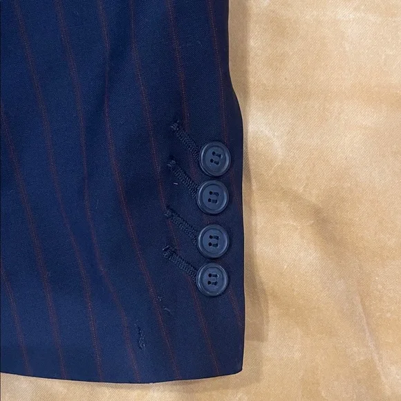 William Hunt SAVILE Row Men's Navy Pinstripe Blazer